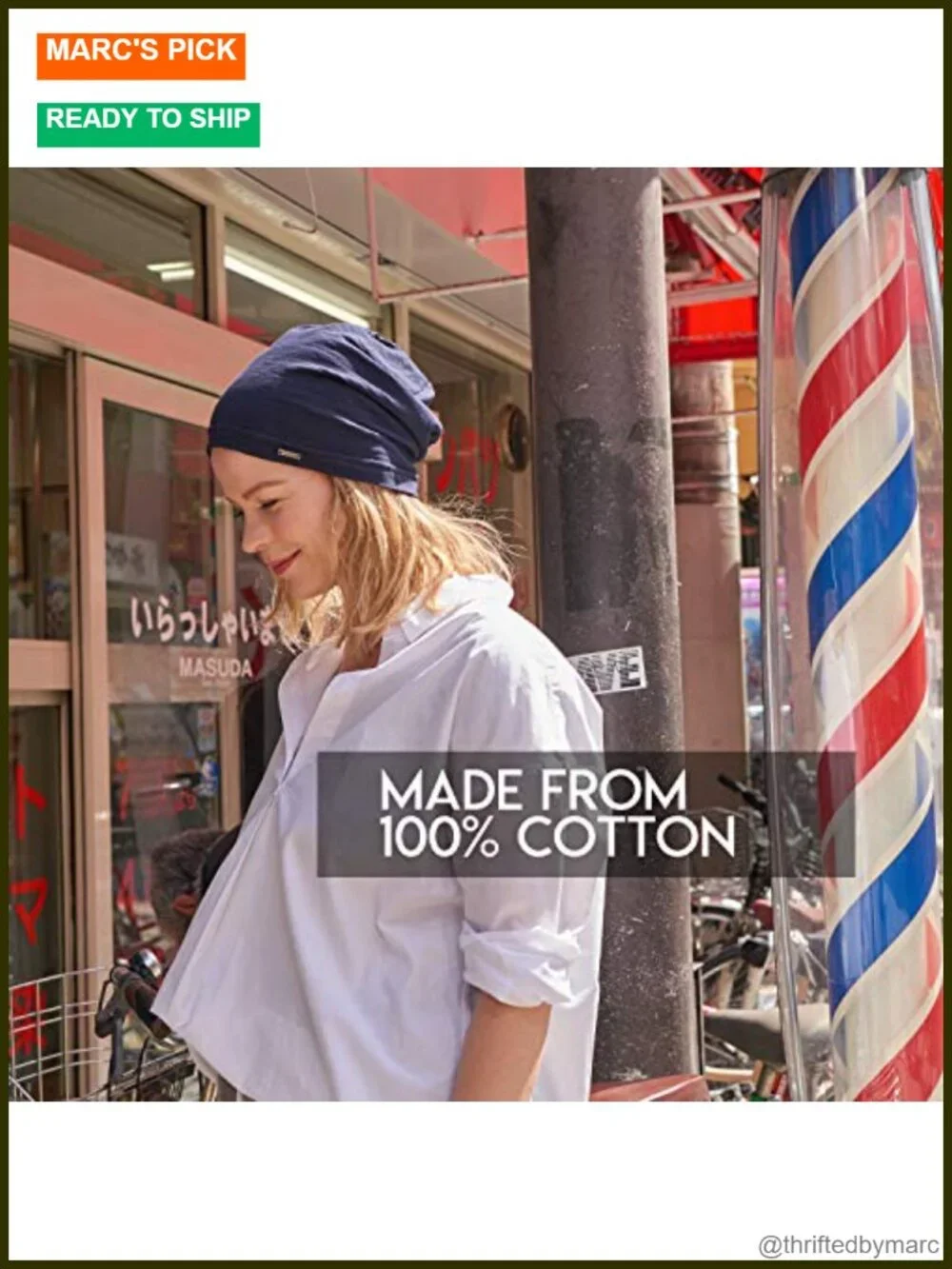 Lightweight Slouchy Beanie for Sensitive Scalp, Breathable Cotton Summer Hat